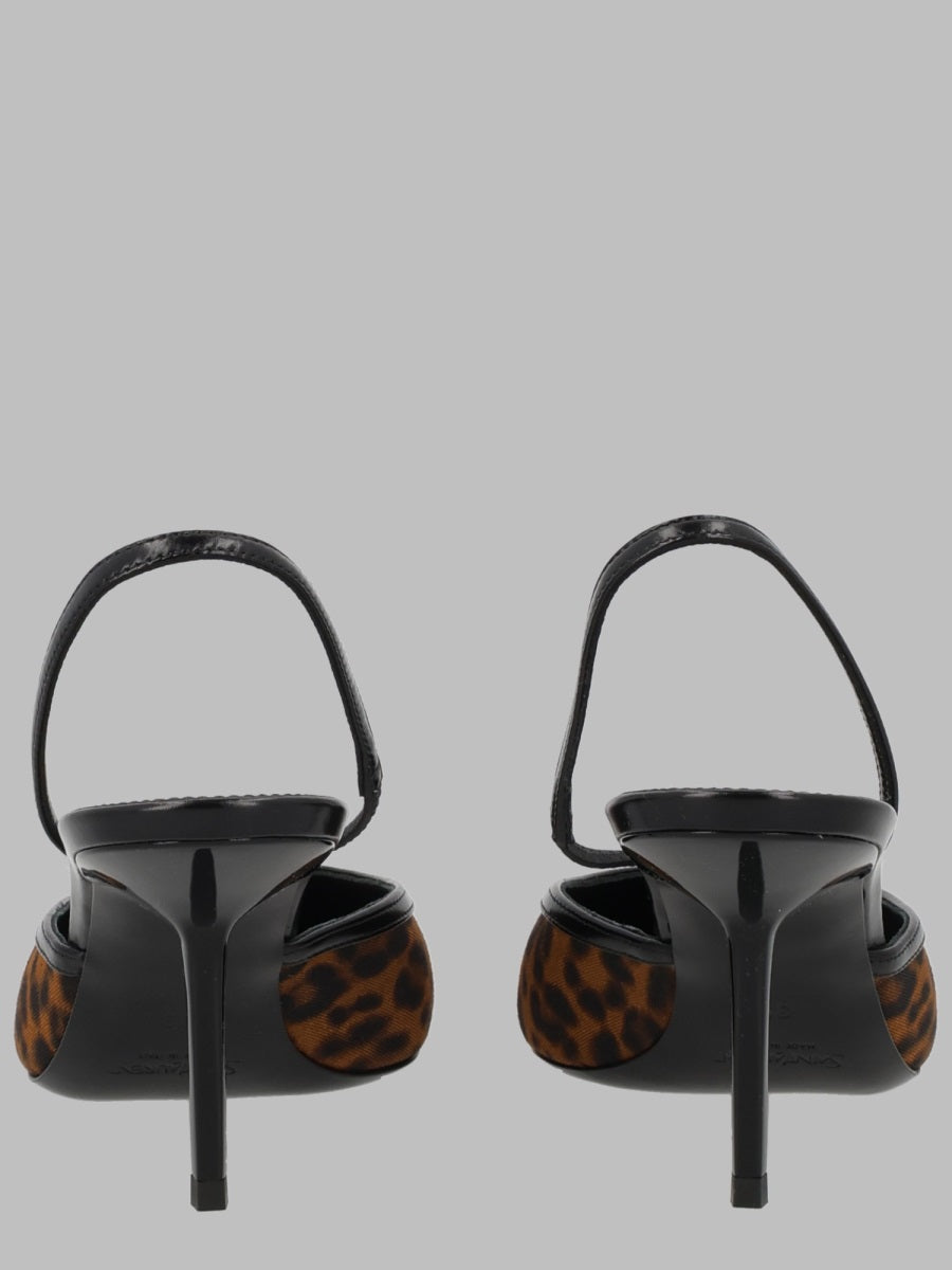 Saint Laurent Women Décolleté Aperte Sul Retro "Folie" In Gros-Grain Leopardato