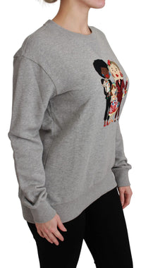 Dolce & Gabbana Dolce & Gabbana Gray #dgfamily Cotton Pullover Women's Sweater