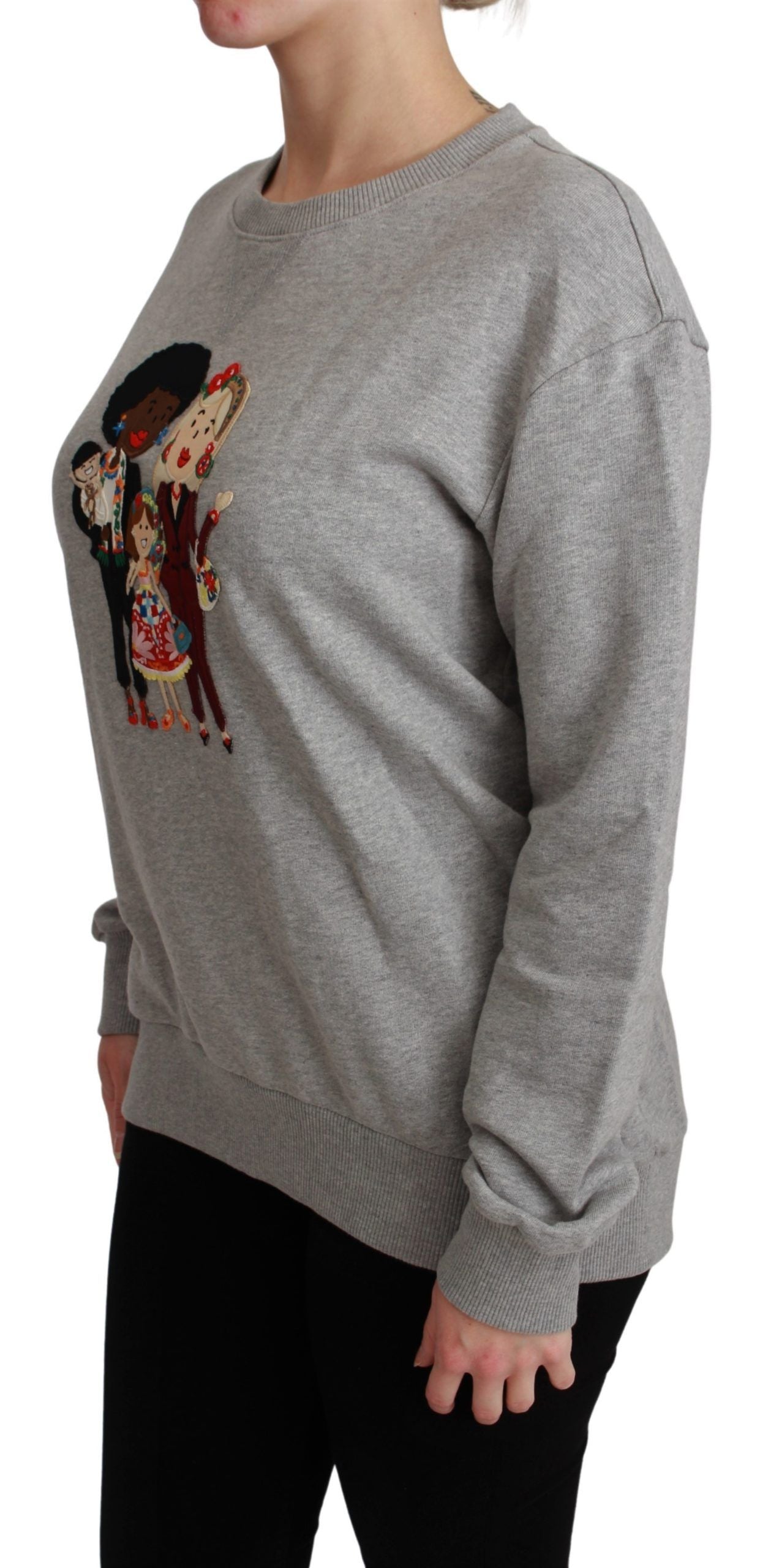 Dolce & Gabbana Dolce & Gabbana Gray #dgfamily Cotton Pullover Women's Sweater