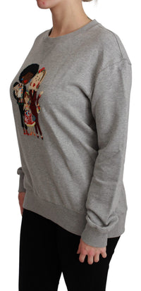 Dolce & Gabbana Dolce & Gabbana Gray #dgfamily Cotton Pullover Women's Sweater