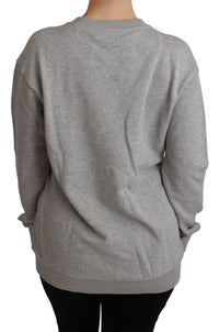 Dolce & Gabbana Dolce & Gabbana Gray #dgfamily Cotton Pullover Women's Sweater