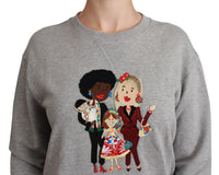 Dolce & Gabbana Dolce & Gabbana Gray #dgfamily Cotton Pullover Women's Sweater