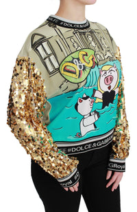Dolce & Gabbana Year of the Pig Sequined Top Women's Sweater