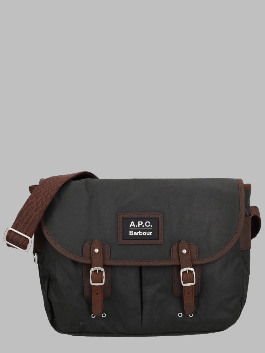 Barbour X A.P.C. Men Borsa "Tarras" In Cotone Cerato
