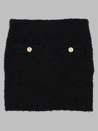 Balmain Women Minigonna In Tweed Con Dettaglio Bottoni