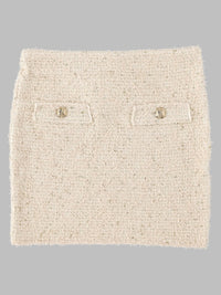 Balmain Women Minigonna In Tweed Con Dettaglio Bottoni