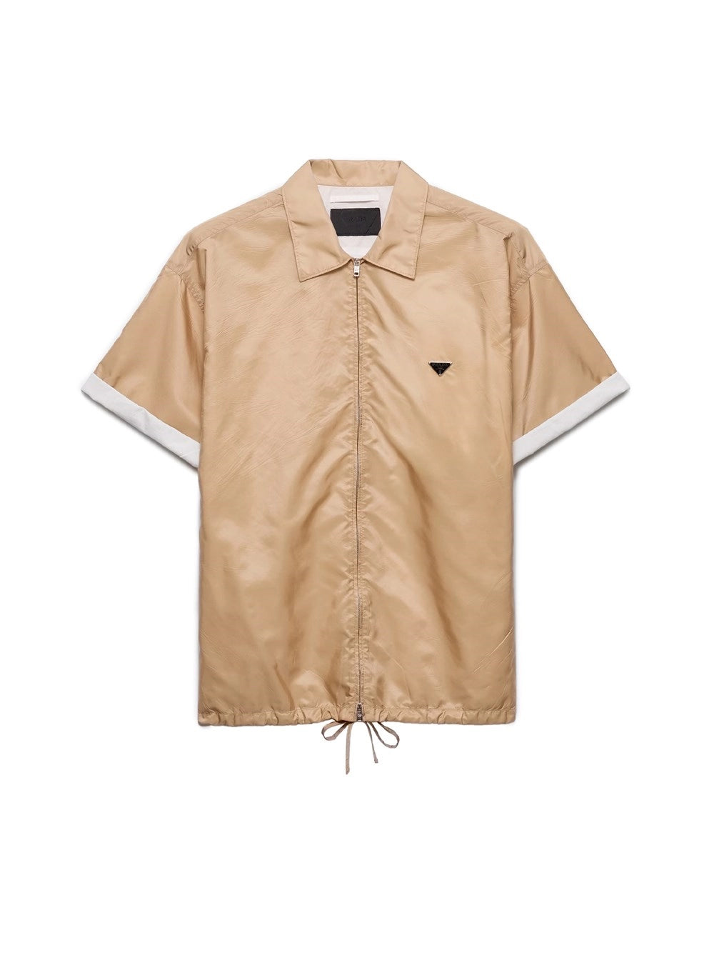 Prada Men Short-Sleeved Re-Nylon Zipper Shirt