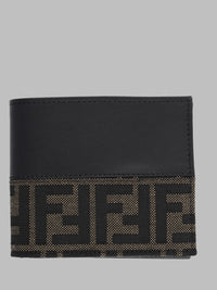 Fendi Men Portafoglio Bifold Ff Con Fascia In Jacquard