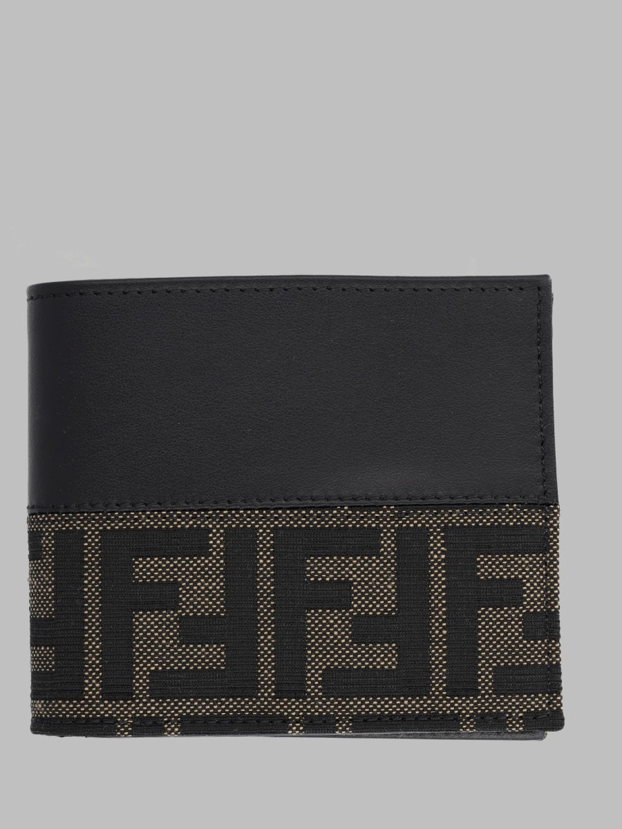 Fendi Men Portafoglio Bifold Ff Con Fascia In Jacquard