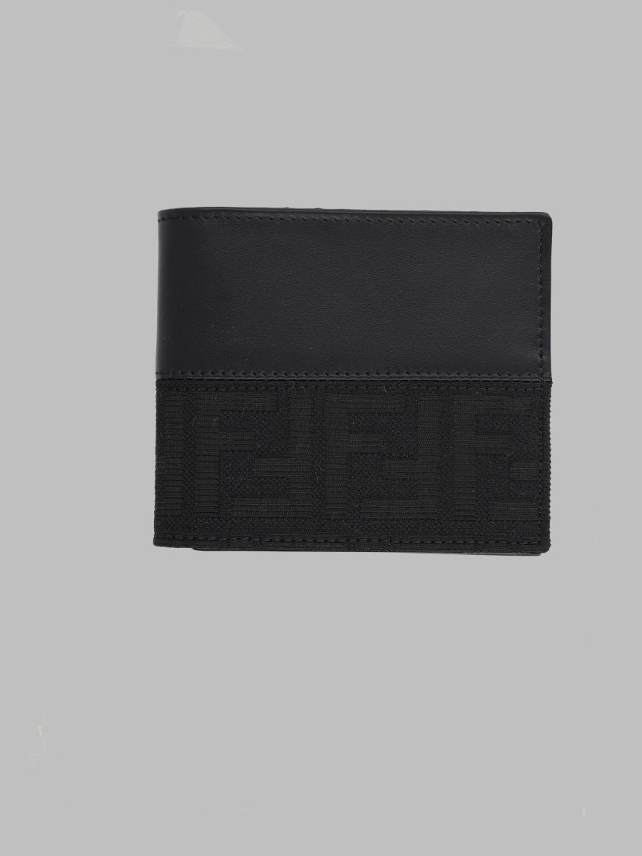 Fendi Men Portafoglio Bifold Ff Con Fascia In Jacquard