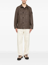 Stone Island Men Waxed Pigment Cotton Tela Field Jacket