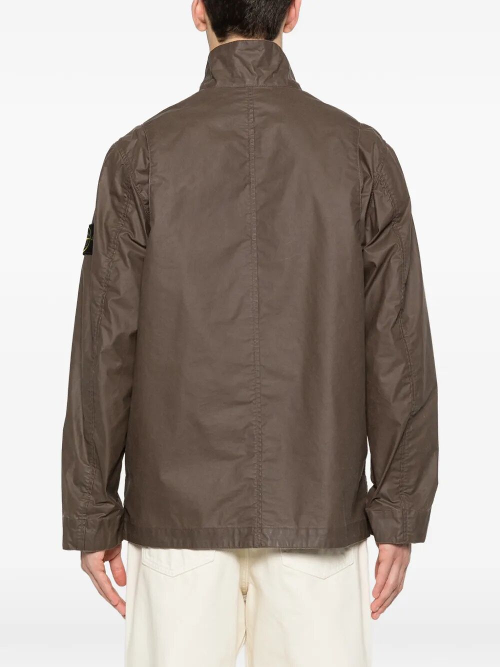 Stone Island Men Waxed Pigment Cotton Tela Field Jacket