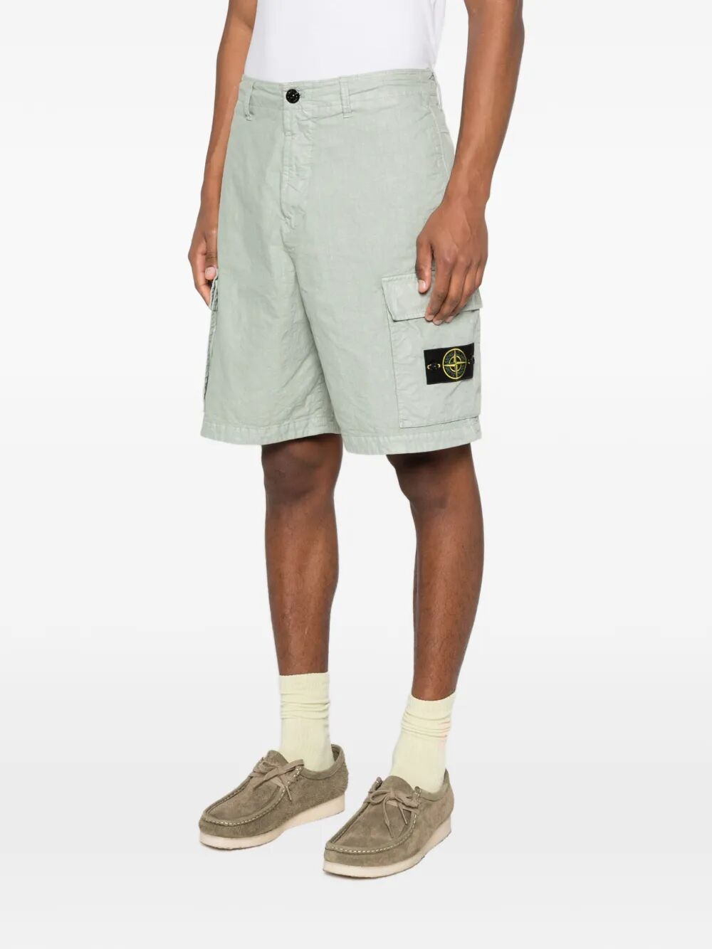 STONE ISLAND Nylon Panama Loose Fit Cargo Bermudas Women