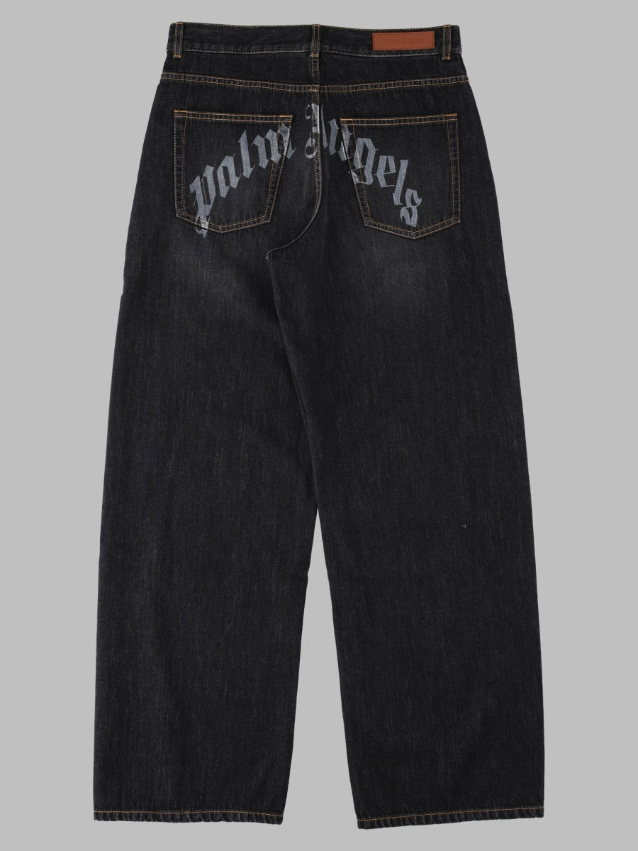 Palm Angels Men Curved Logo Loose 5 Pockets