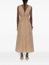 BRUNELLO CUCINELLI Brunello Cucinelli Women V-Neck Belted Midi Dress