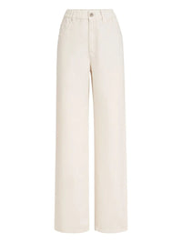 BRUNELLO CUCINELLI Brunello Cucinelli Women Garment-Dyed Cotton And Linen Contemporary Trousers In With Monili