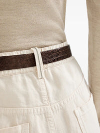BRUNELLO CUCINELLI Brunello Cucinelli Women Garment-Dyed Cotton And Linen Contemporary Trousers In With Monili