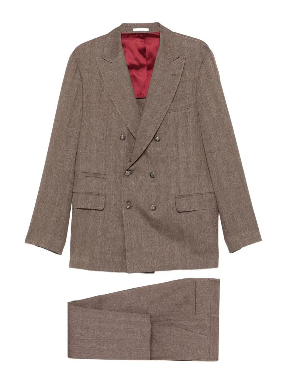 Brunello Cucinelli Men Linen And Virgin Wool Chevron Leisure Suit