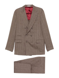 Brunello Cucinelli Men Linen And Virgin Wool Chevron Leisure Suit