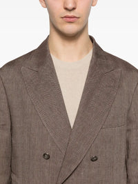 Brunello Cucinelli Men Linen And Virgin Wool Chevron Leisure Suit