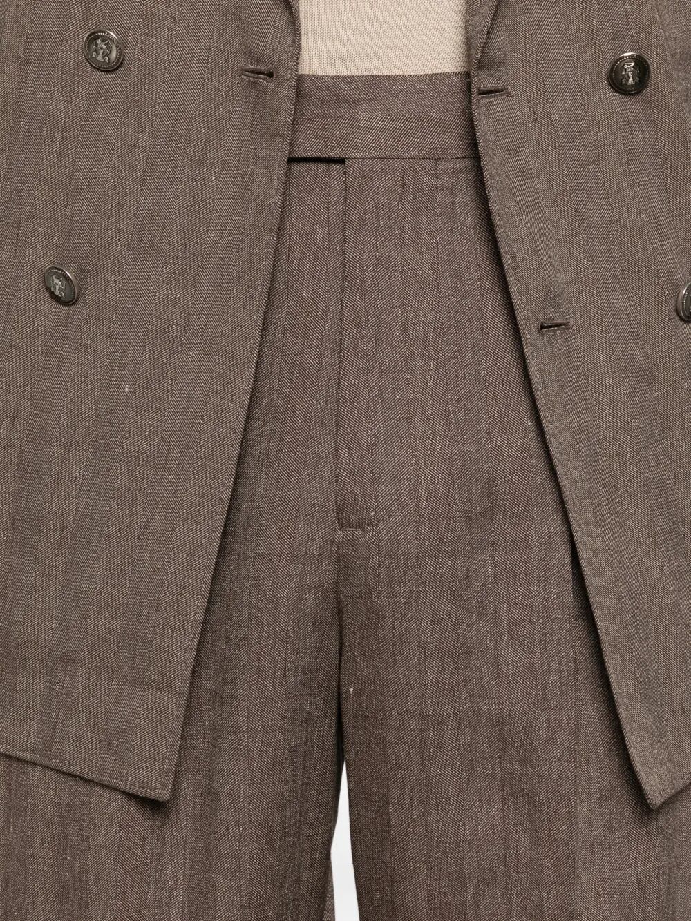 Brunello Cucinelli Men Linen And Virgin Wool Chevron Leisure Suit