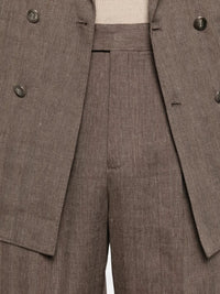 Brunello Cucinelli Men Linen And Virgin Wool Chevron Leisure Suit