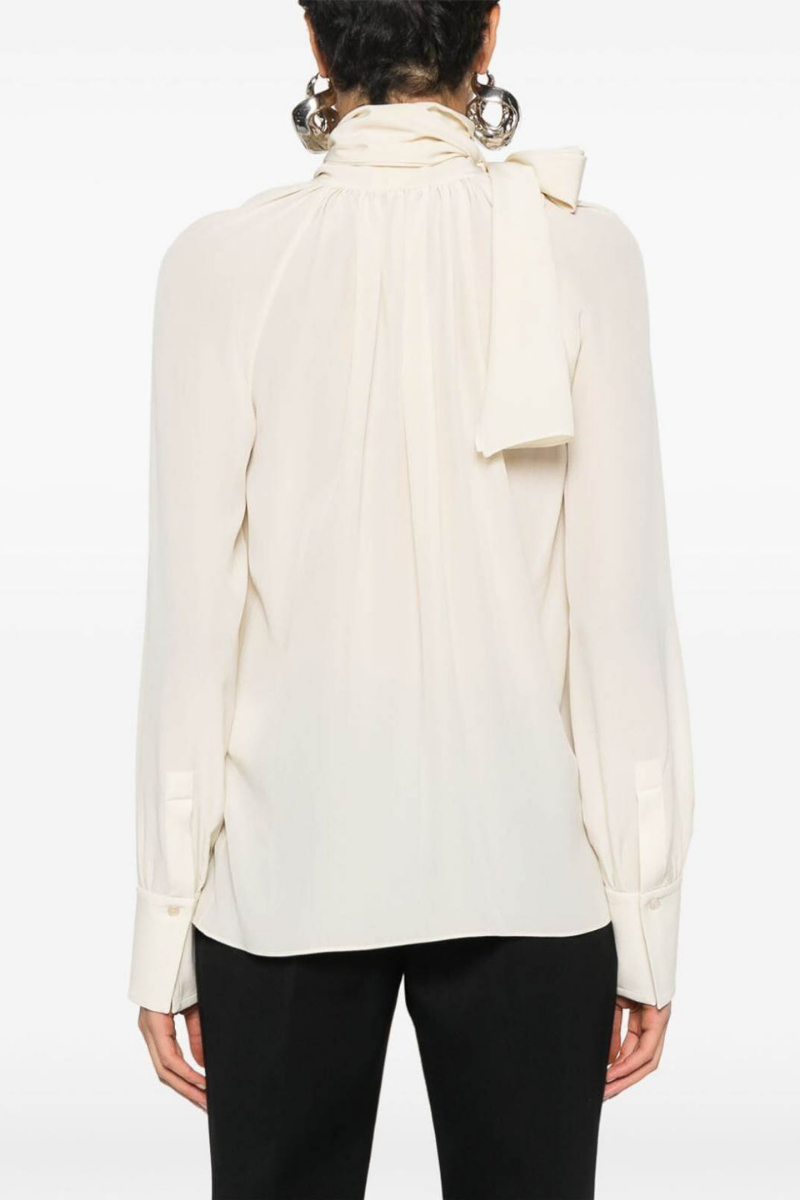 Givenchy Blouse With Knot Collar_Eggshell