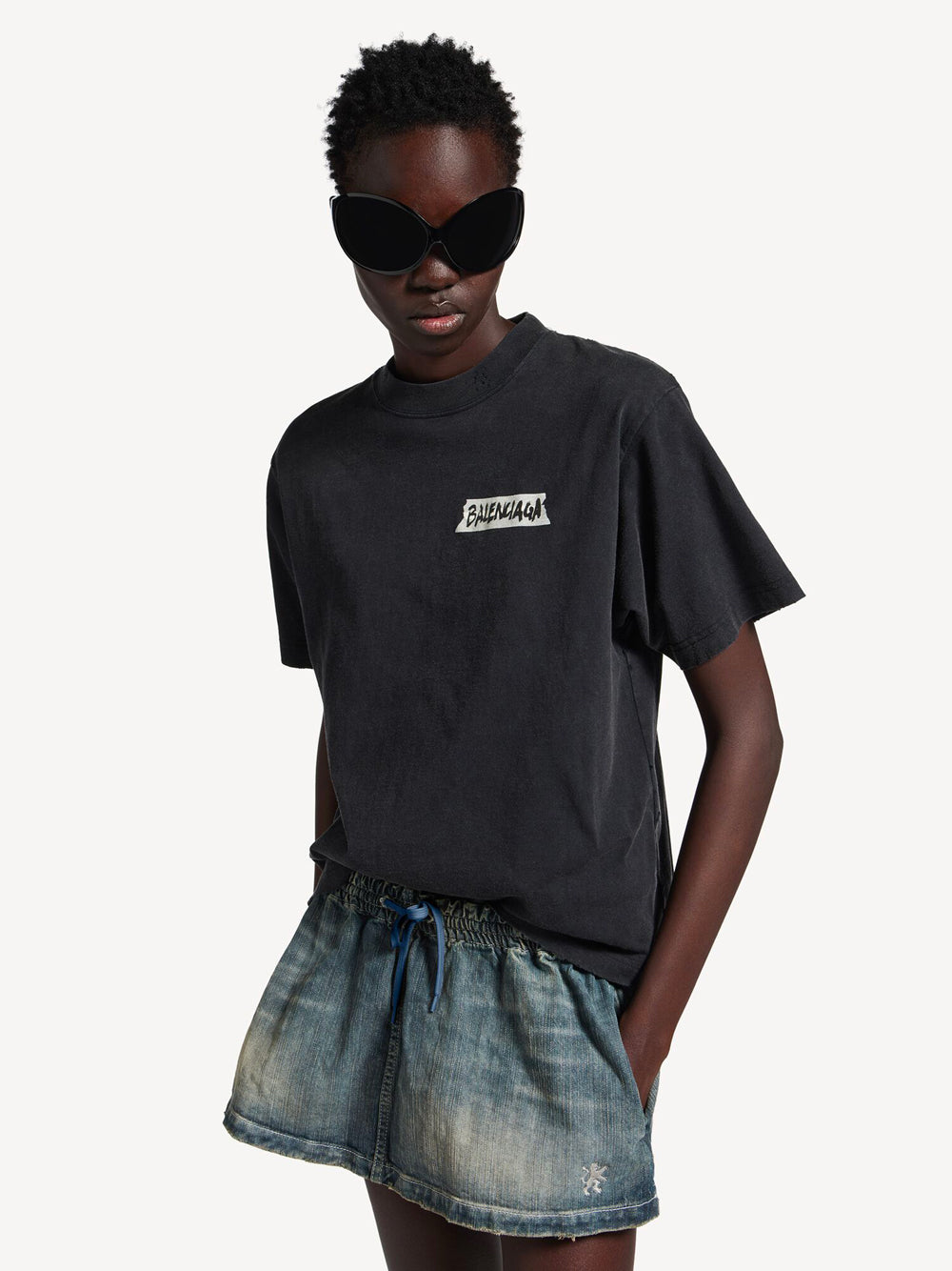 BALENCIAGA Masking Tape Medium Fit Jersey T-Shirt Women