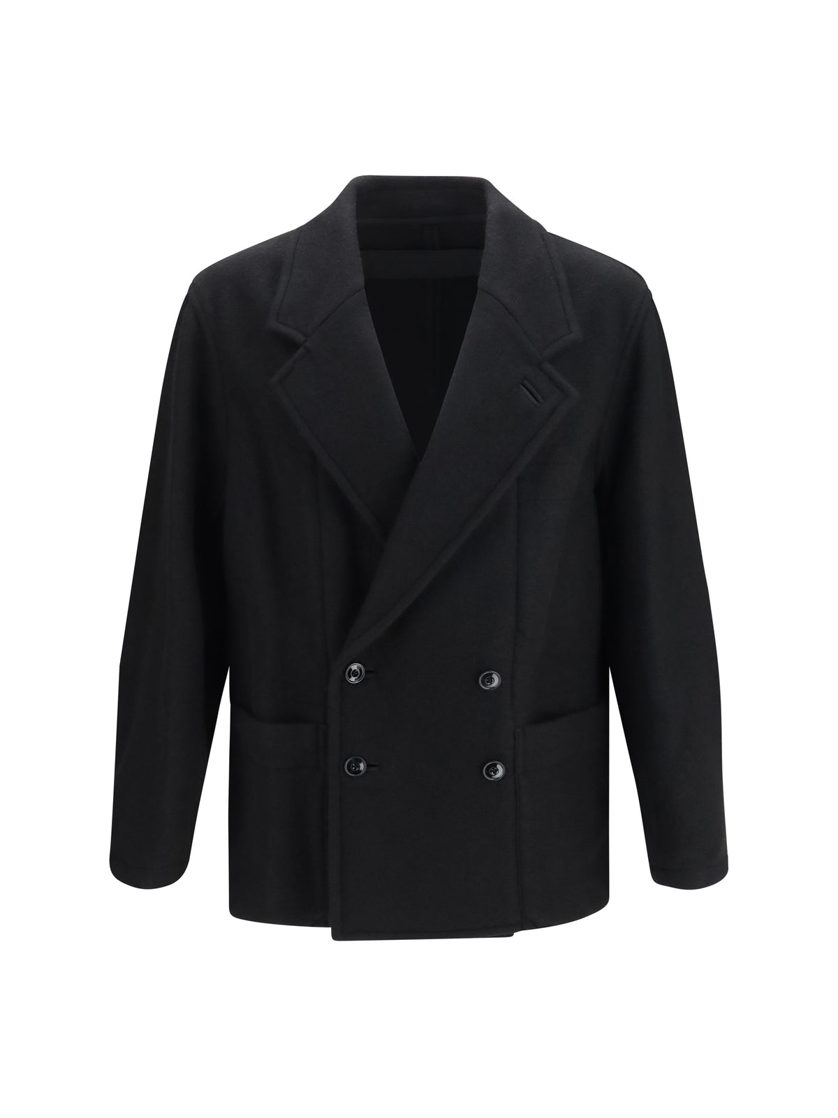 LEMAIRE Lemaire Men Short Double-Breasted Wool And Alpaca Coat