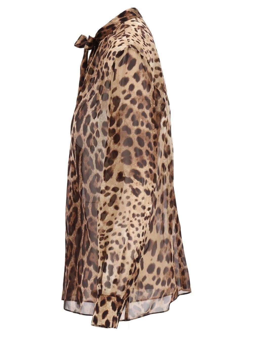 Dolce & Gabbana Women Leopard Print Chiffon Shirt