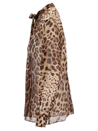 Dolce & Gabbana Women Leopard Print Chiffon Shirt
