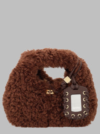 Ganni Women Borsa Mini Hobo In Faux Fur