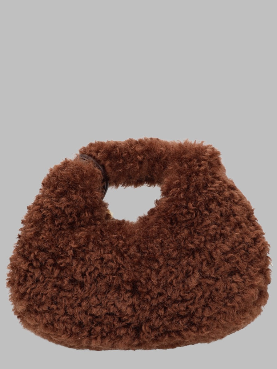 Ganni Women Borsa Mini Hobo In Faux Fur