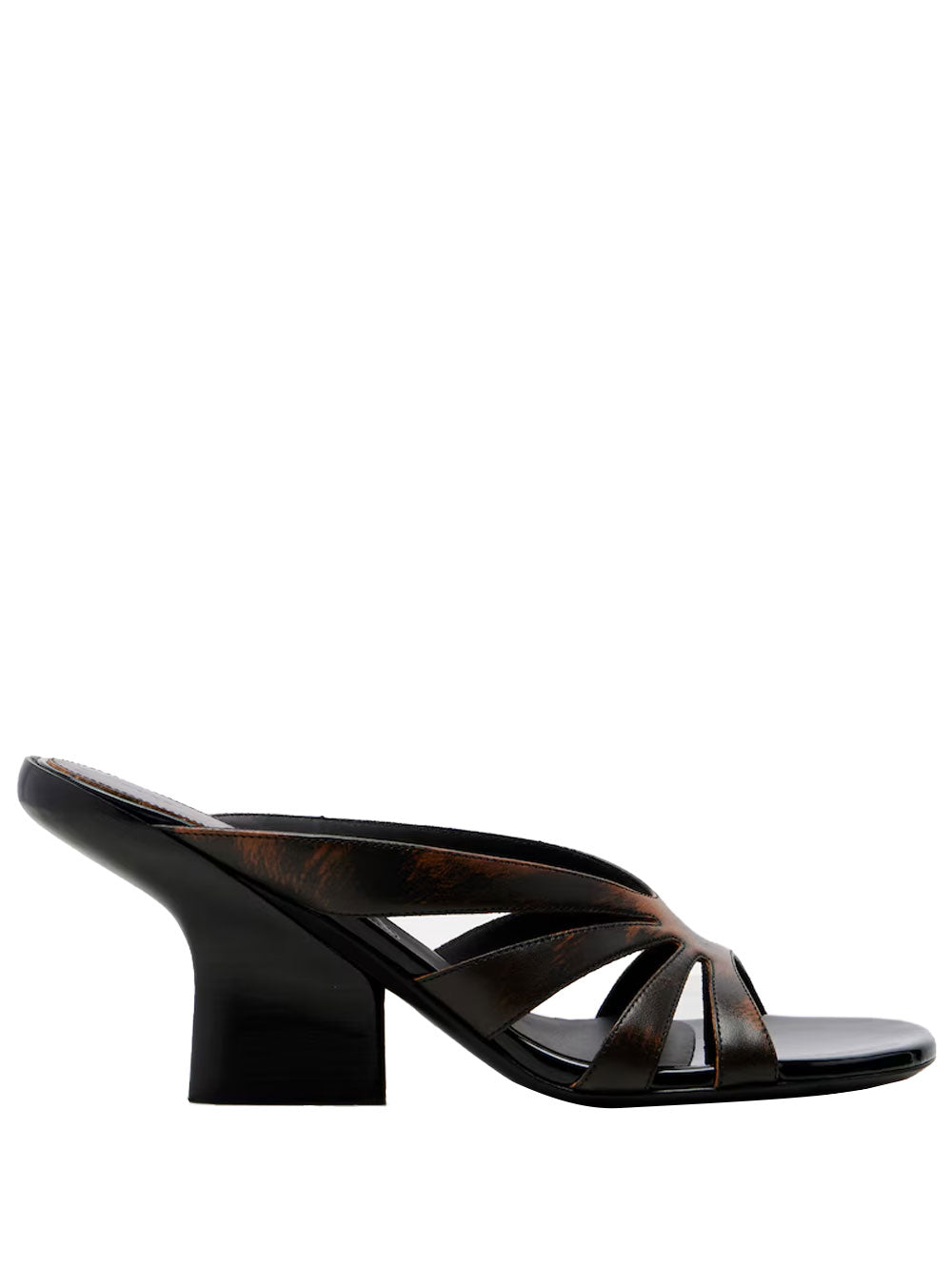 Distressed-Effect Leather Wedge Mule Women