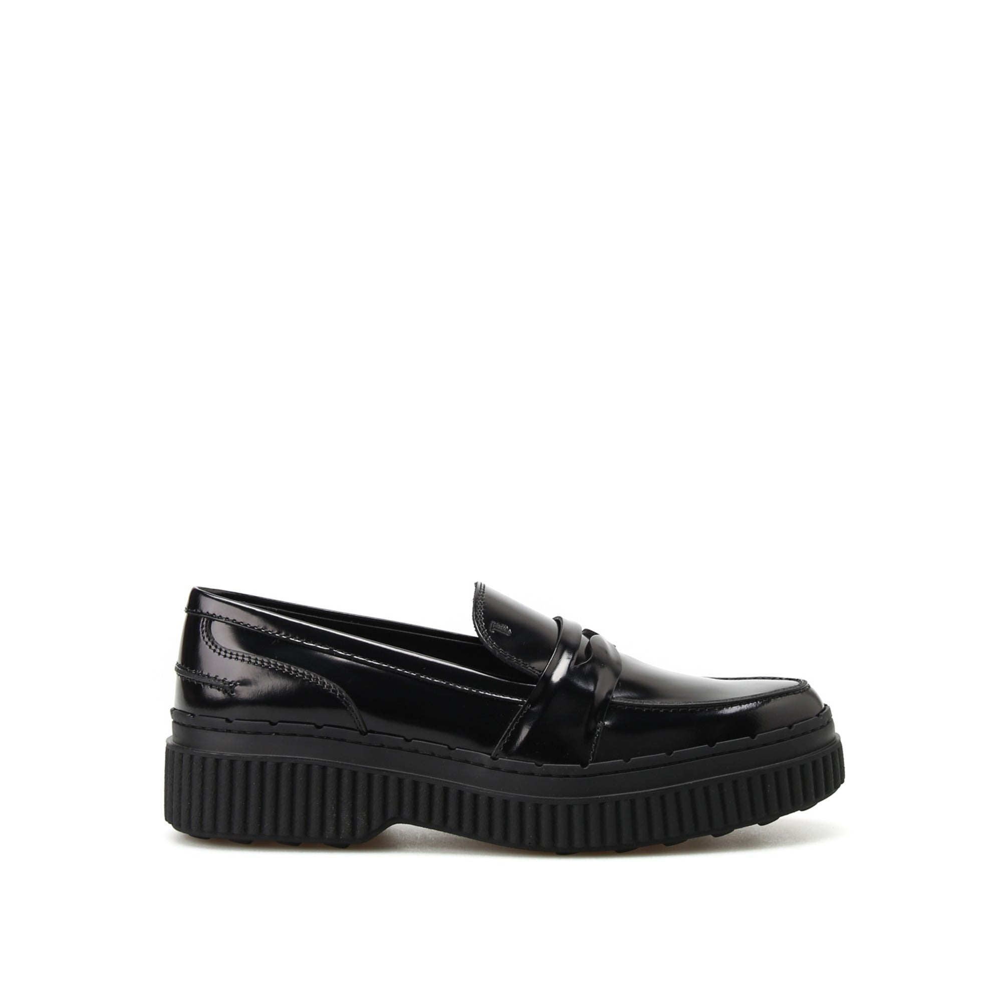 Tod's Metallic Leather Maxi Sole Loafers