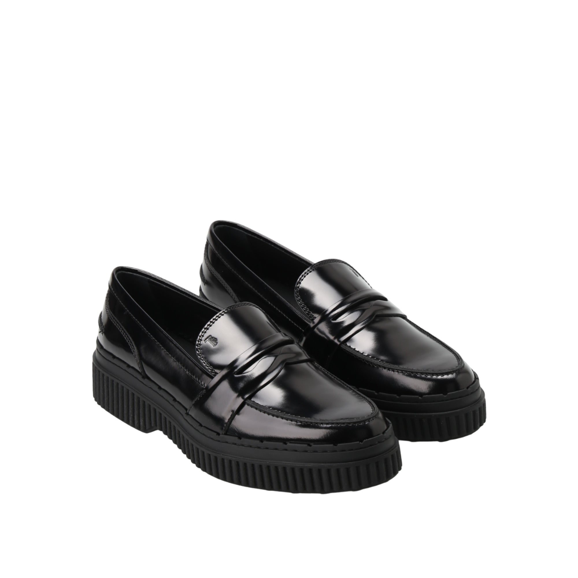 Tod's Metallic Leather Maxi Sole Loafers