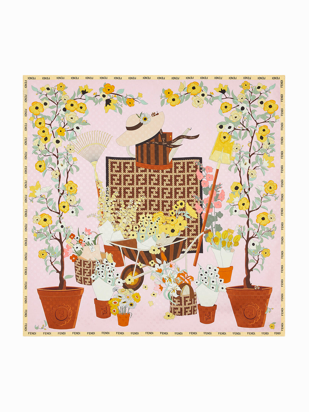 FENDI Foulard 90X90 Stampa Fendi Gardening Women
