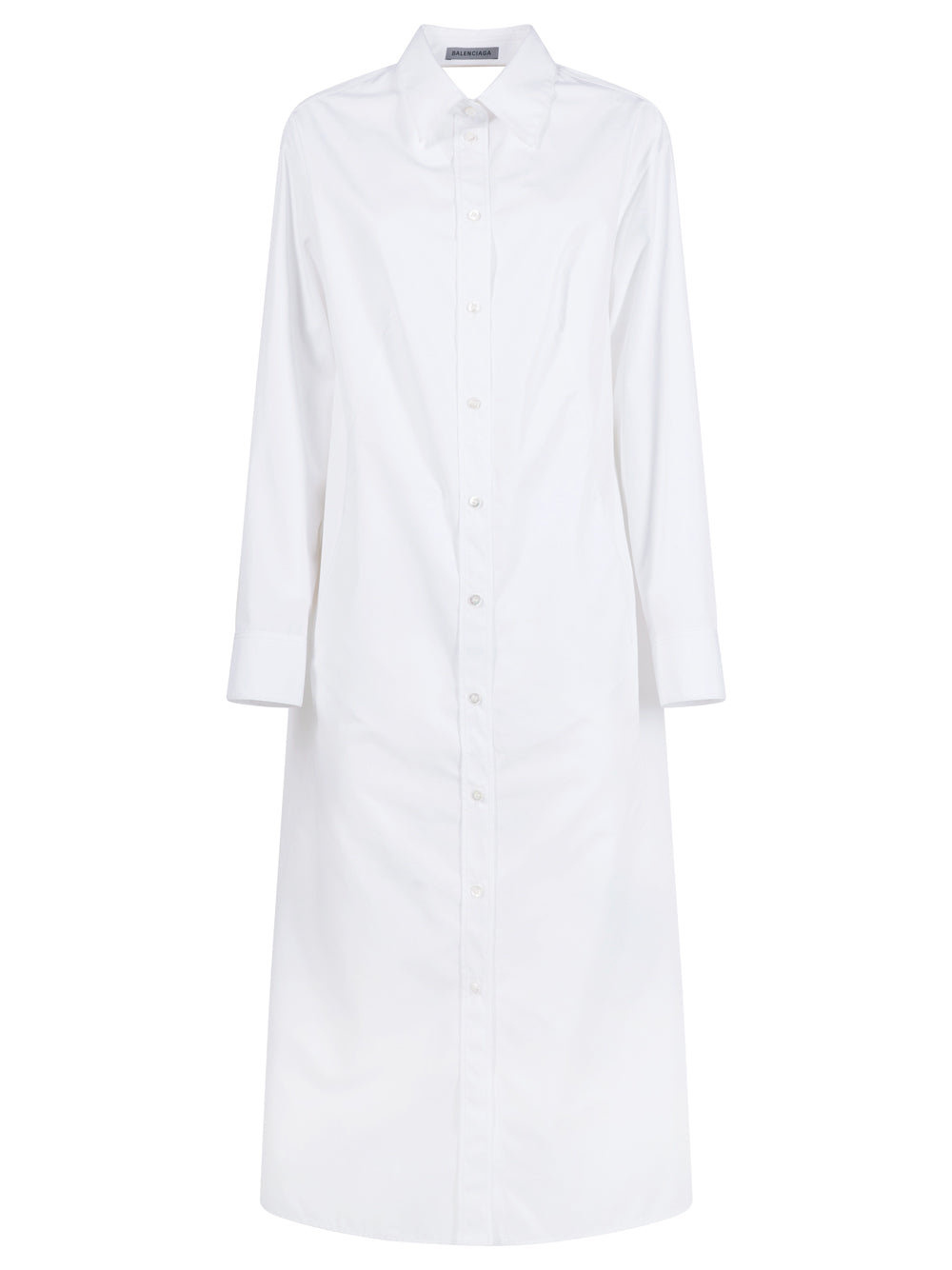 BALENCIAGA Draped Back Cotton Poplin Dress Women