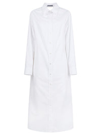 BALENCIAGA Draped Back Cotton Poplin Dress Women