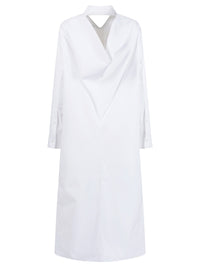 BALENCIAGA Draped Back Cotton Poplin Dress Women