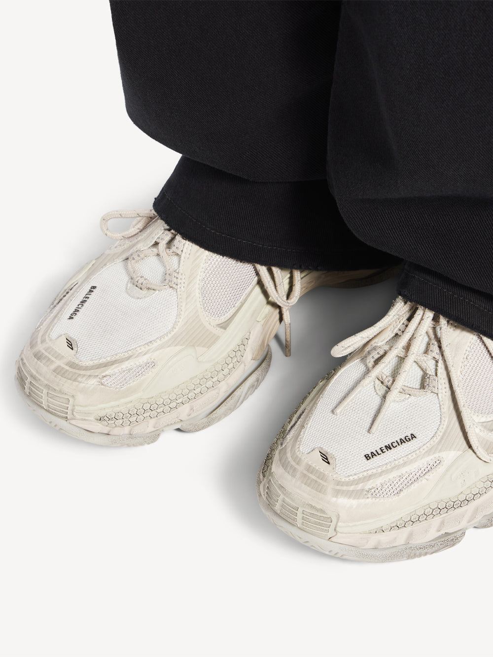 BALENCIAGA Triple S.2 Worn-Out Effect Mesh Sneakers Women
