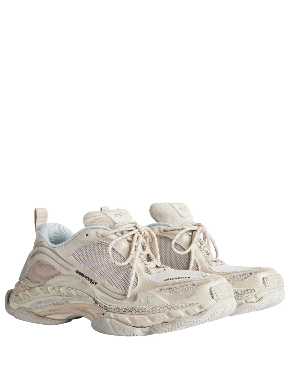 BALENCIAGA Triple S.2 Worn-Out Effect Mesh Sneakers Women