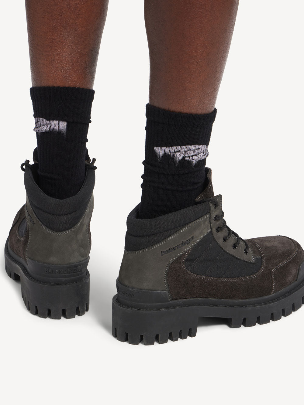 BALENCIAGA Combat Strike Low Boots In Nubuck, Suede And Cotton Canvas Women