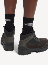 BALENCIAGA Combat Strike Low Boots In Nubuck, Suede And Cotton Canvas Women