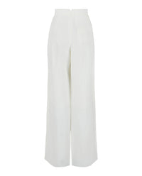 Ferragamo Womens Wide-Leg Linen Pants