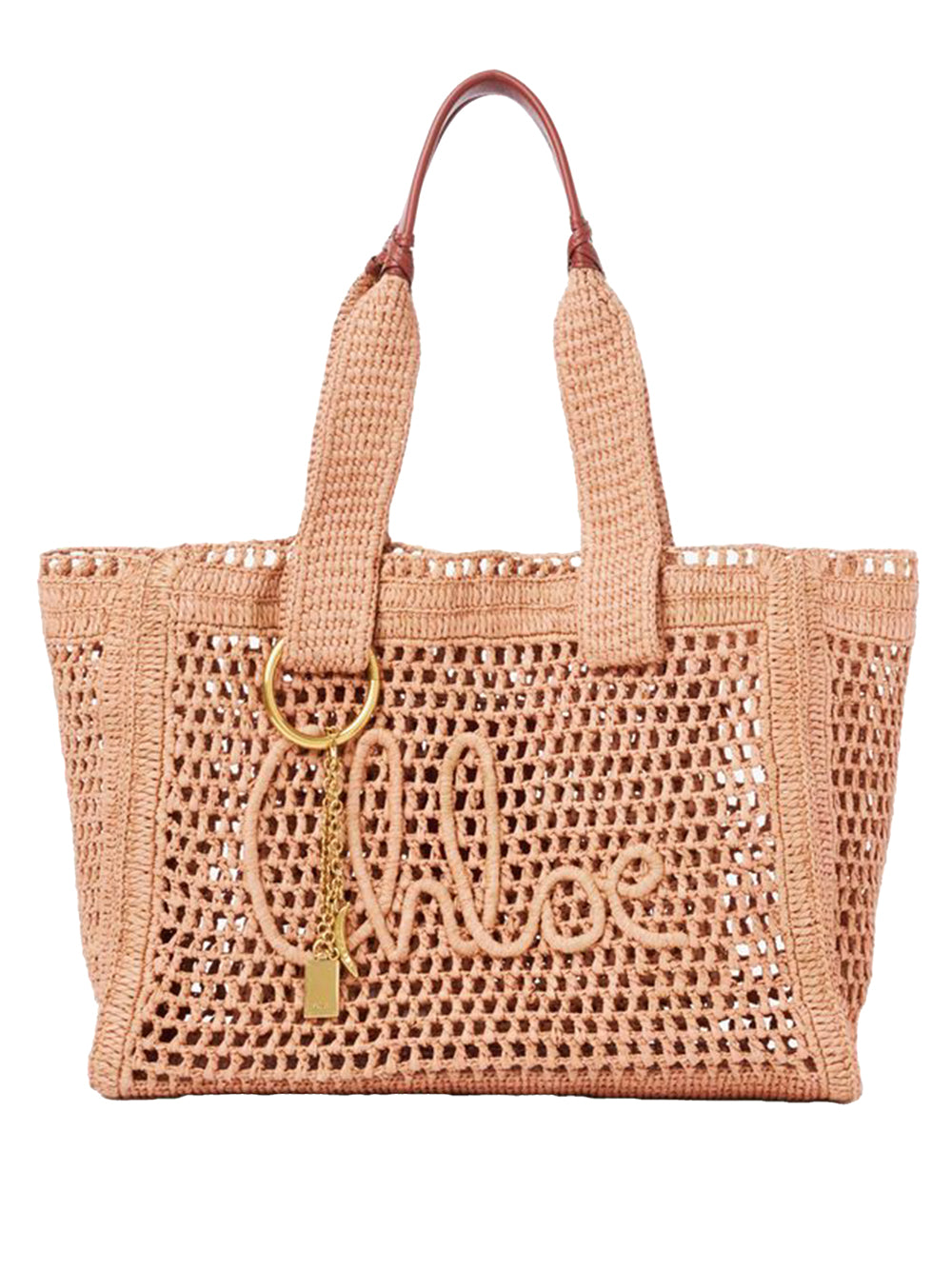 CHLOÉ Summer Banana East-West Tote Bag In Raffia Women