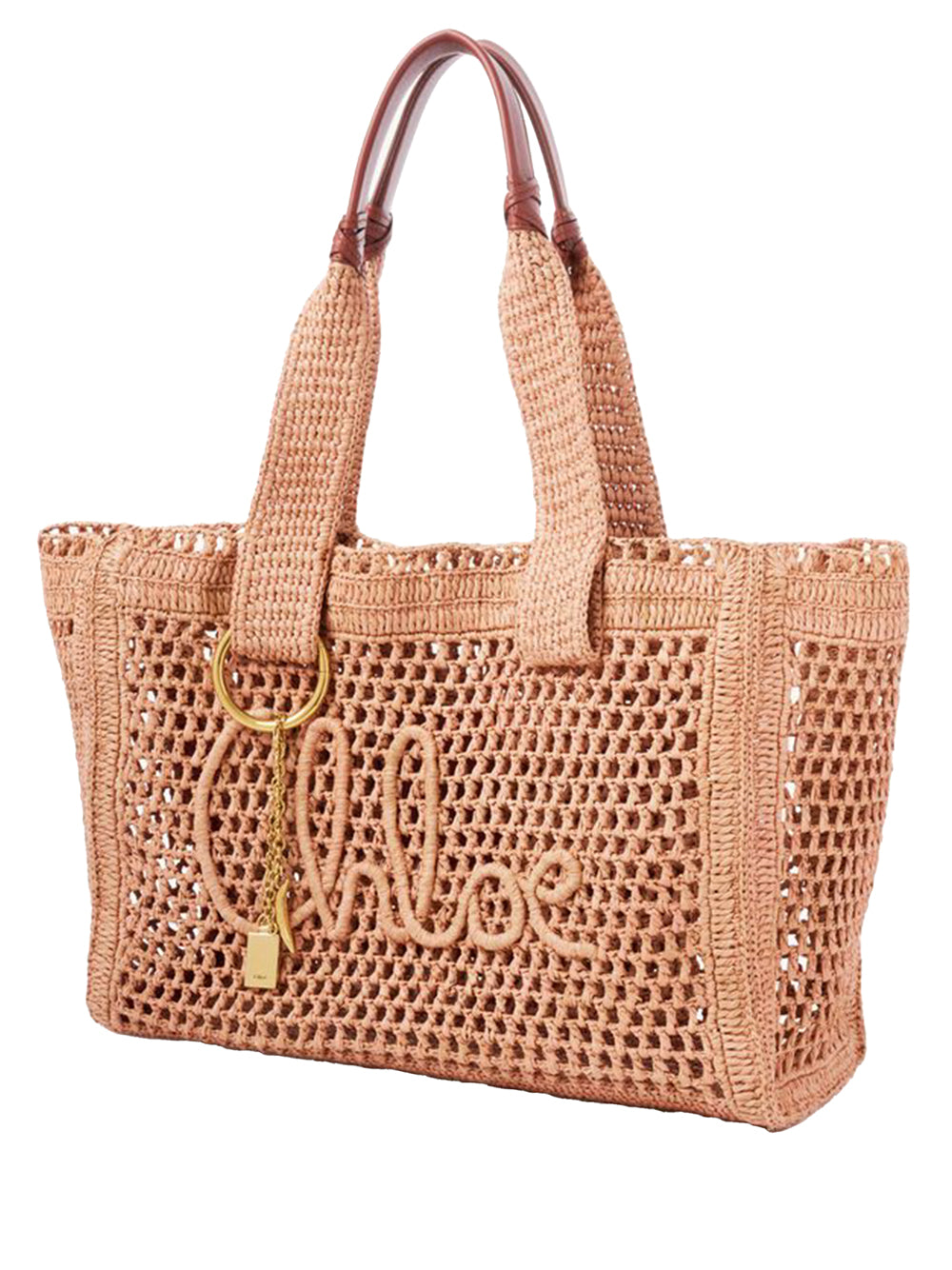 CHLOÉ Summer Banana East-West Tote Bag In Raffia Women