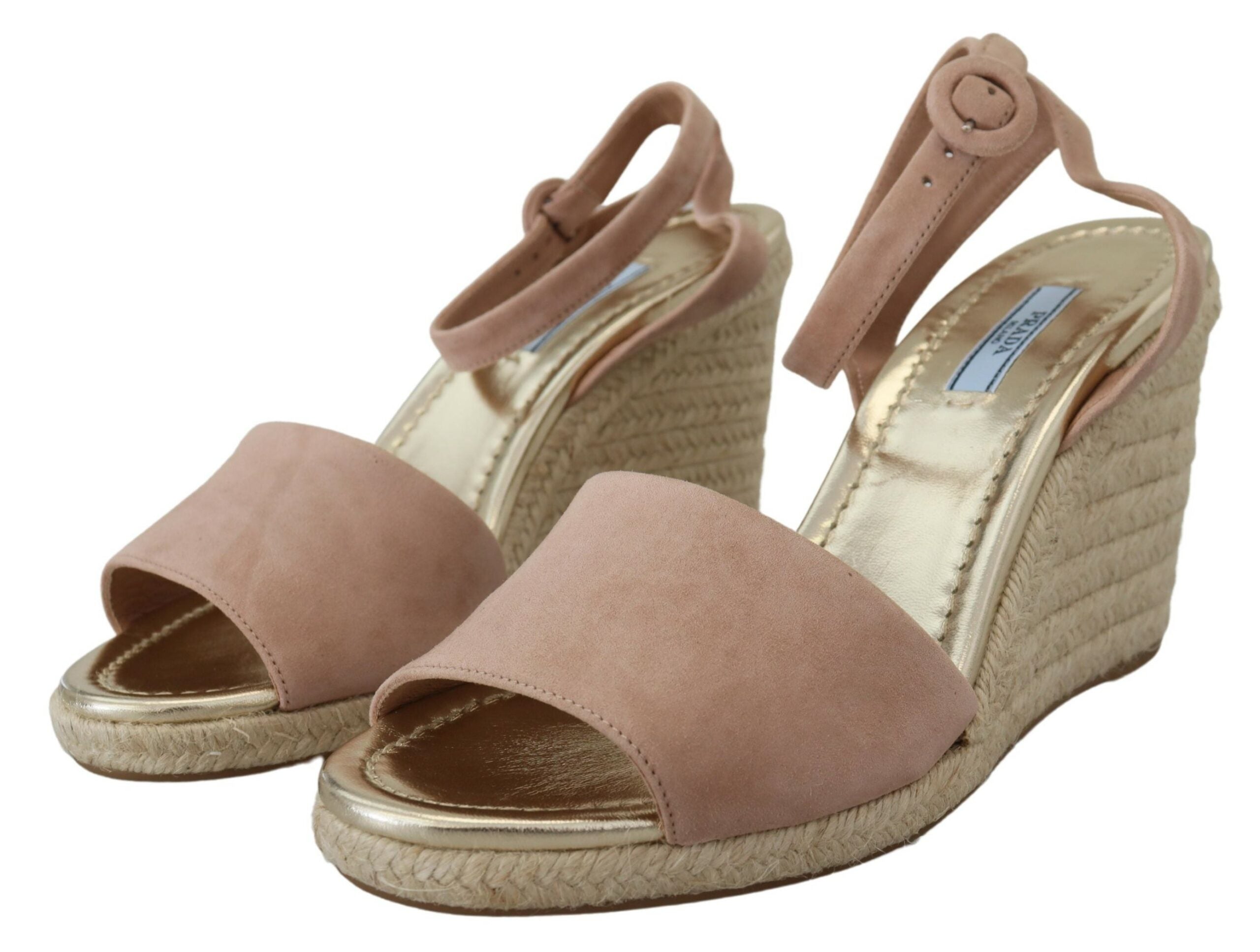 Prada Espadrille Wedge Sandal Pink