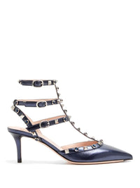 Valentino Garavani Women Rockstud 65 Pumps In Laminated Nappa Leather With Cabochon