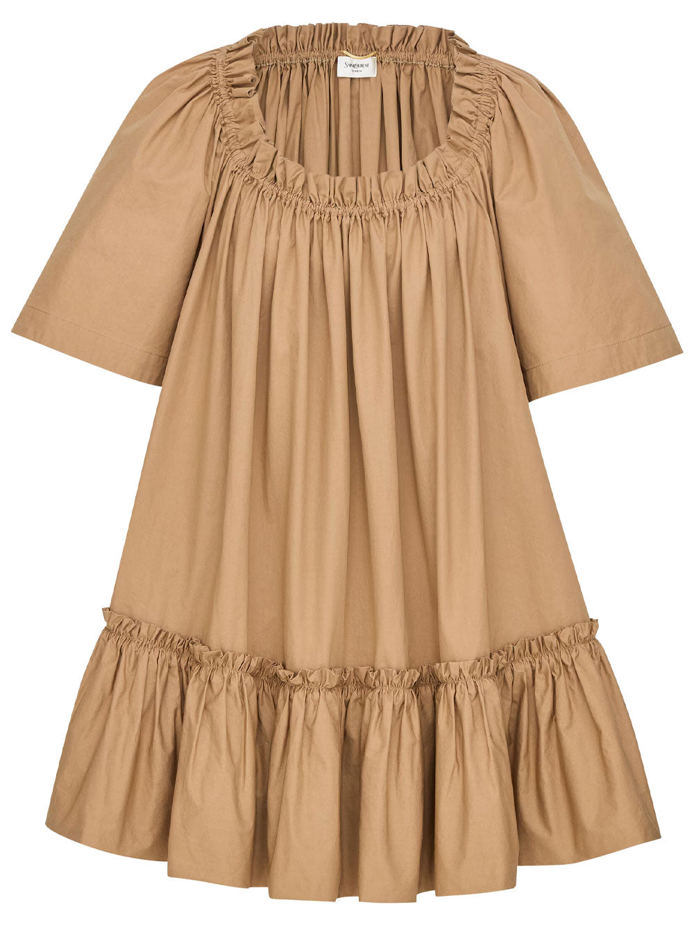 SAINT LAURENT PARIS Ruffled Dress In Cotton Women